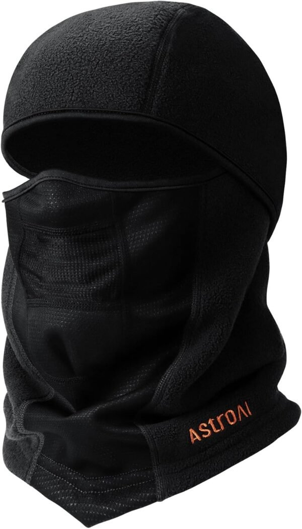 AstroAI Balaclava Ski Mask Winter Fleece Thermal Face Mask Cover for Men Women Warmer Windproof Breathable, Cold Weather Gear for Skiing, Outdoor Work, Motorcycling, Snowboarding, Black-L, 23"-24.5" - Image 2