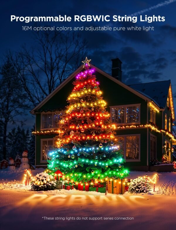 Govee Christmas Lights 2, RGBWIC 99FT 300LEDs Christmas Tree Lights with Shape Mapping Function, Smart Holiday String Lights for Christmas Decor, 130+ Preset Scenes, Voice and APP Control, Green Wire - Image 3