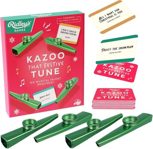 Ridley's Kazoo That Festive Tune | Holiday Game for The Family | No Musical Talent Required | Includes 4 Kazoos and 100 Festive Songs - Image 2
