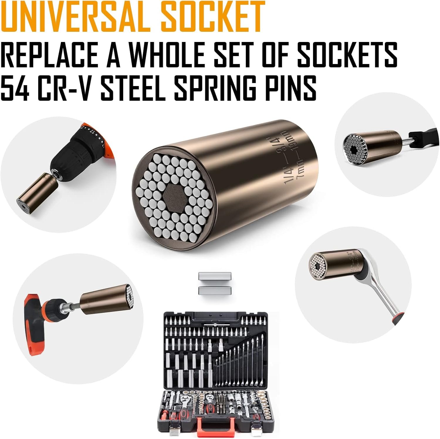 Lenski Stocking Stuffers for Adults Men, Super Universal Socket Gifts for Men, Christmas Gifts for Men, Mens Gifts for Dad Him Grandpa, Dad Gifts for Men Who Have Everything Cool Stuff Gadgets for Men - Image 4
