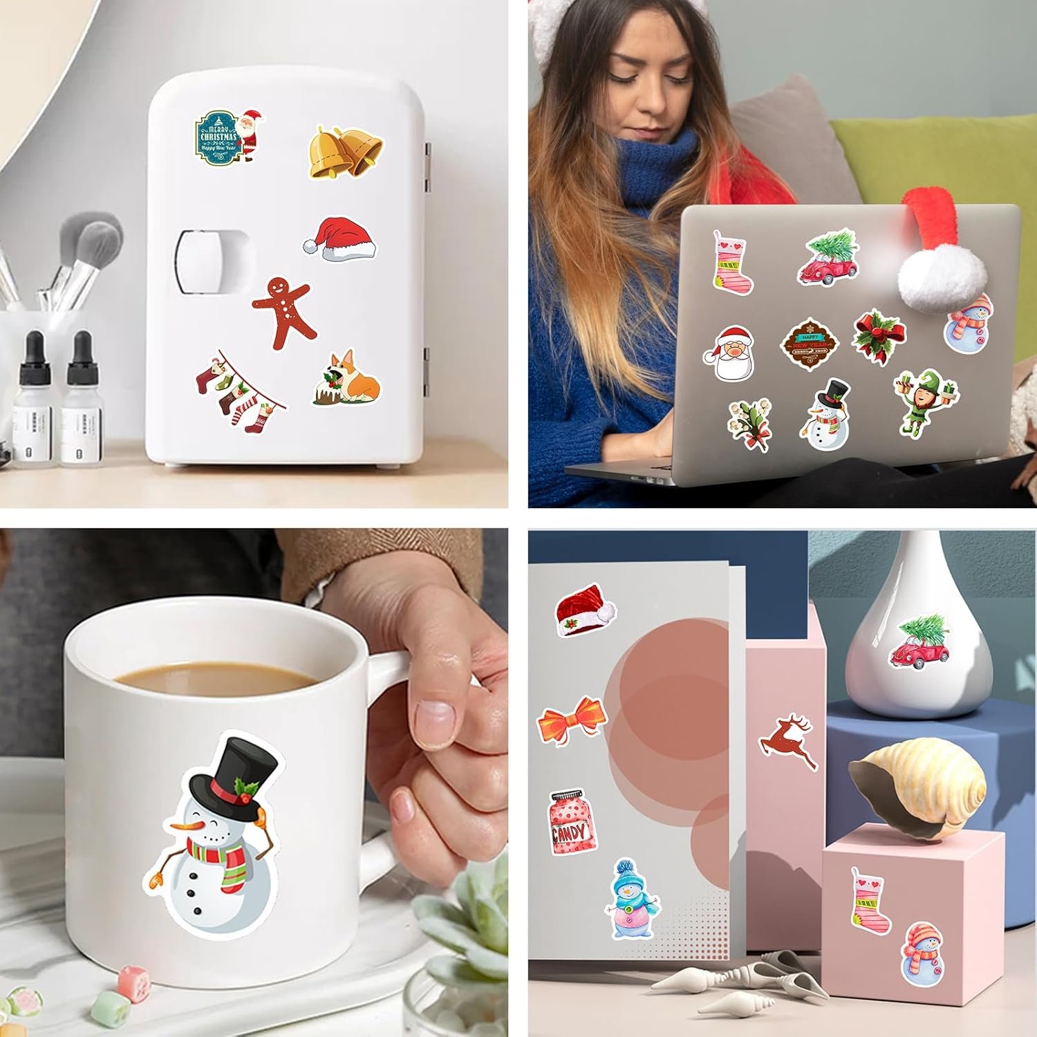 100PCS Christmas Theme Stickers, Non-Repeating Vinyl Waterproof Holiday Stickers, Holiday Gifts for Kids and Teens, Xmas Party Favorite - Image 4