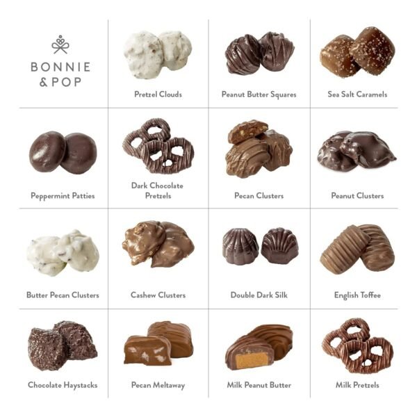 Chocolate Gift Basket, Candy Food Gifts Arrangement Platter, Gourmet Snack Box, Thanksgiving, Christmas, Holiday Present Idea, Corporate Him & Her, Men Women Sympathy Family Parties & Get Well- Bonnie & Pop - Image 7