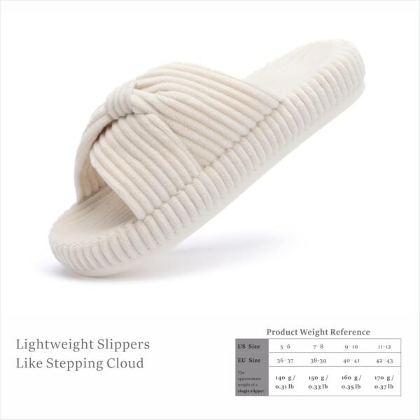Chantomoo Slippers for Women Memory Foam House Bedroom Corduroy Bow Crossbands Slide Slipper Shoes Comfy Trendy Gift Slippers - Image 4
