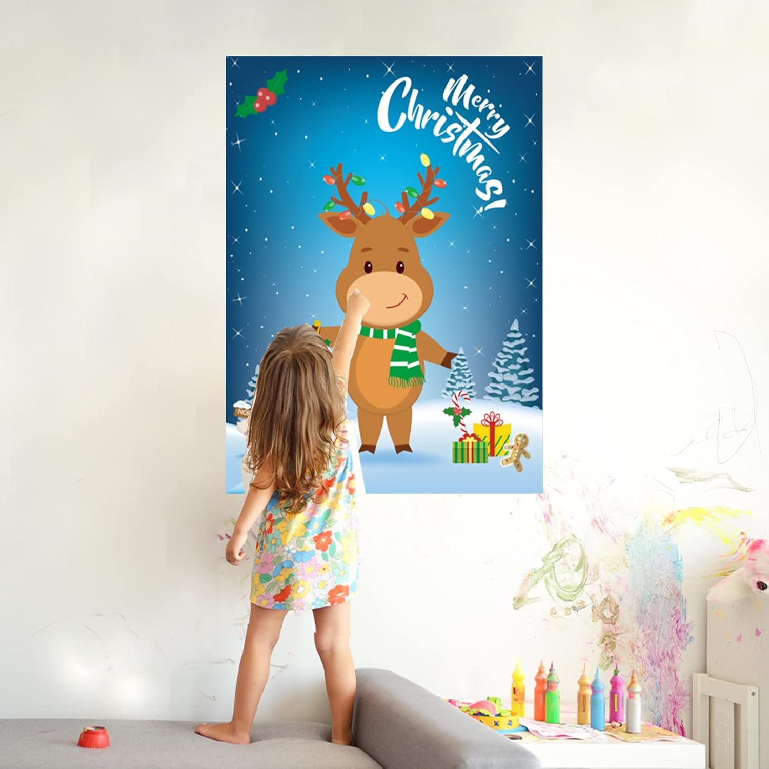 Christmas Party Games for Kids Pin The Nose On The Deer Kids Christmas Games for Party Christmas Activities for Families Pin The Nose On The for Adults Christmas Games - Image 7
