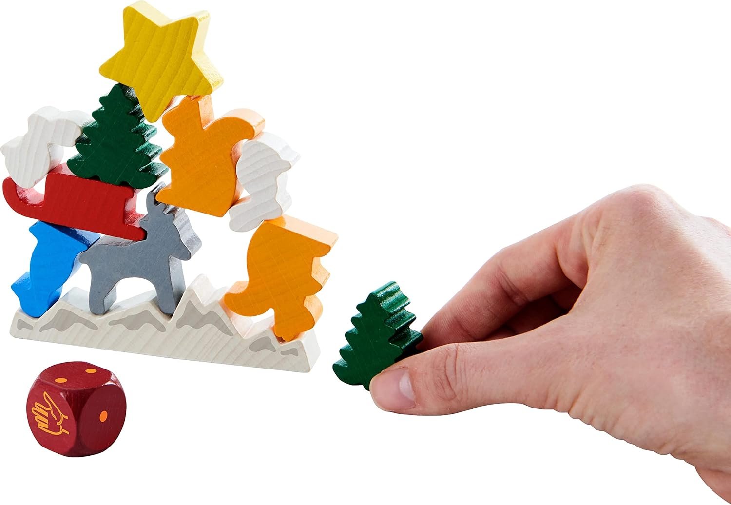 HABA Animal Upon Animal Christmas Limited Edition Wooden Stacking Game in Collector's Tin - Fun Games with Wooden Animals & Christmas Games - Image 3