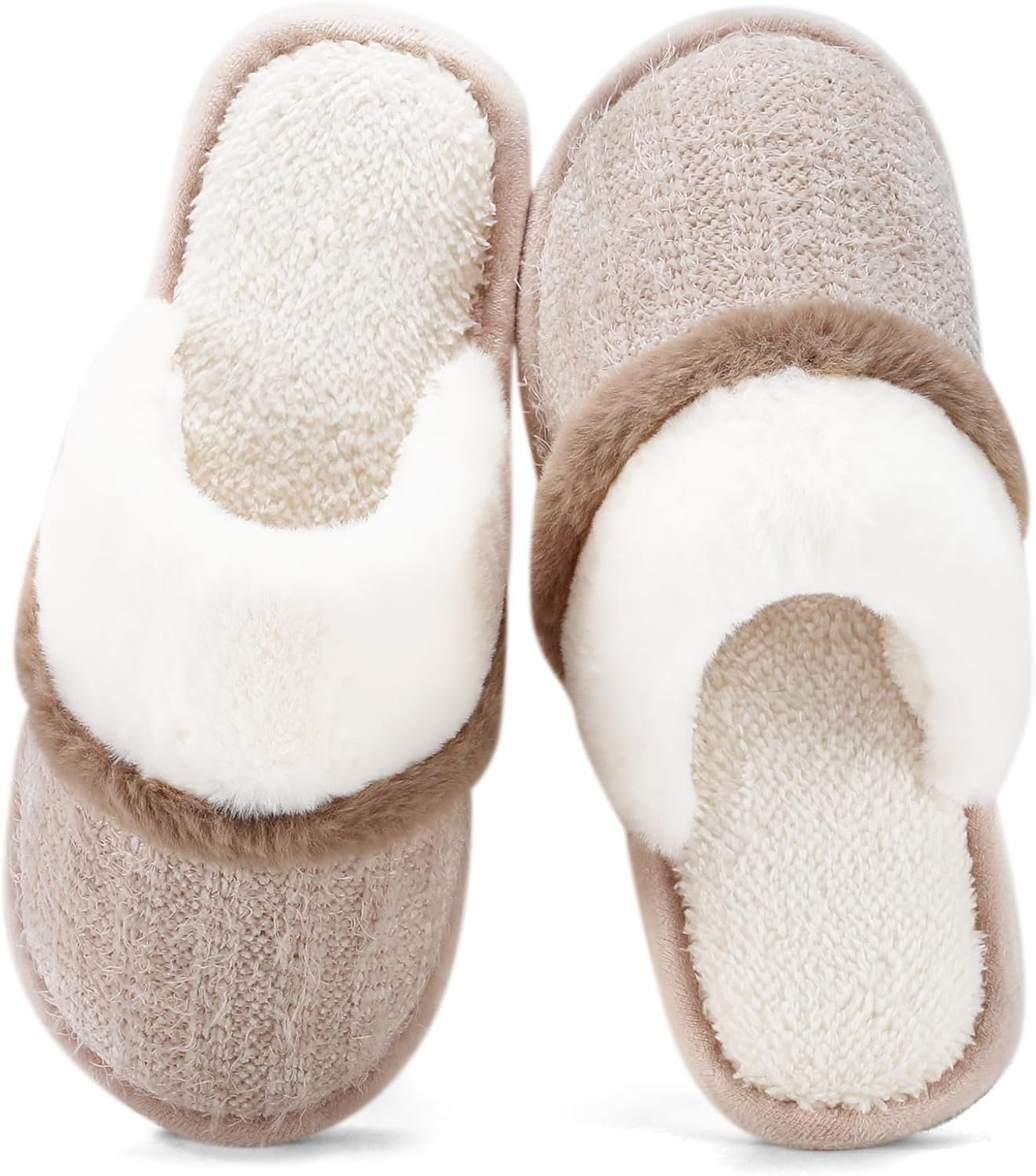 Cozy Slippers for Women Indoor and Outdoor Fuzzy House Shoes with Memory Foam Anti-Skid Sole Gifts for Women Mom Ladies - Image 2