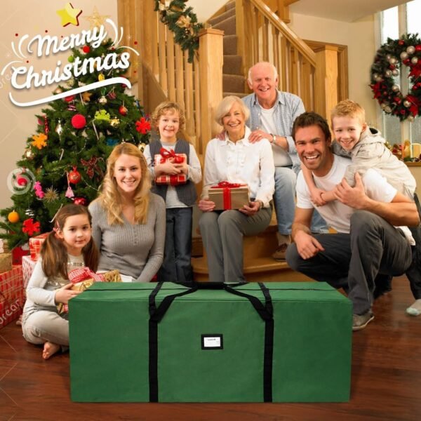 AerWo Christmas Tree Storage Bag Extra Large Christmas Storage Containers, Fits Up to 7.5 Ft Artificial Trees Heavy Duty 600D Oxford Xmas Holiday Tree Bag with Durable Handles & Dual Zipper 50in x - Image 8