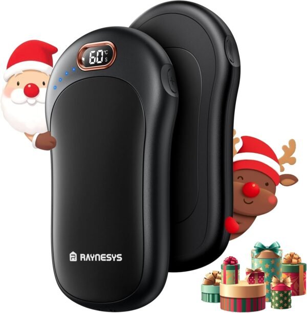 2 in 1 Magnetic Hand Warmers Rechargeable, 10000mAh Electric Hand Warmers 2 Pack, LED Display & Adjustable Heat Settings Portable Heater for Camping, Hiking, Traveling - Image 2