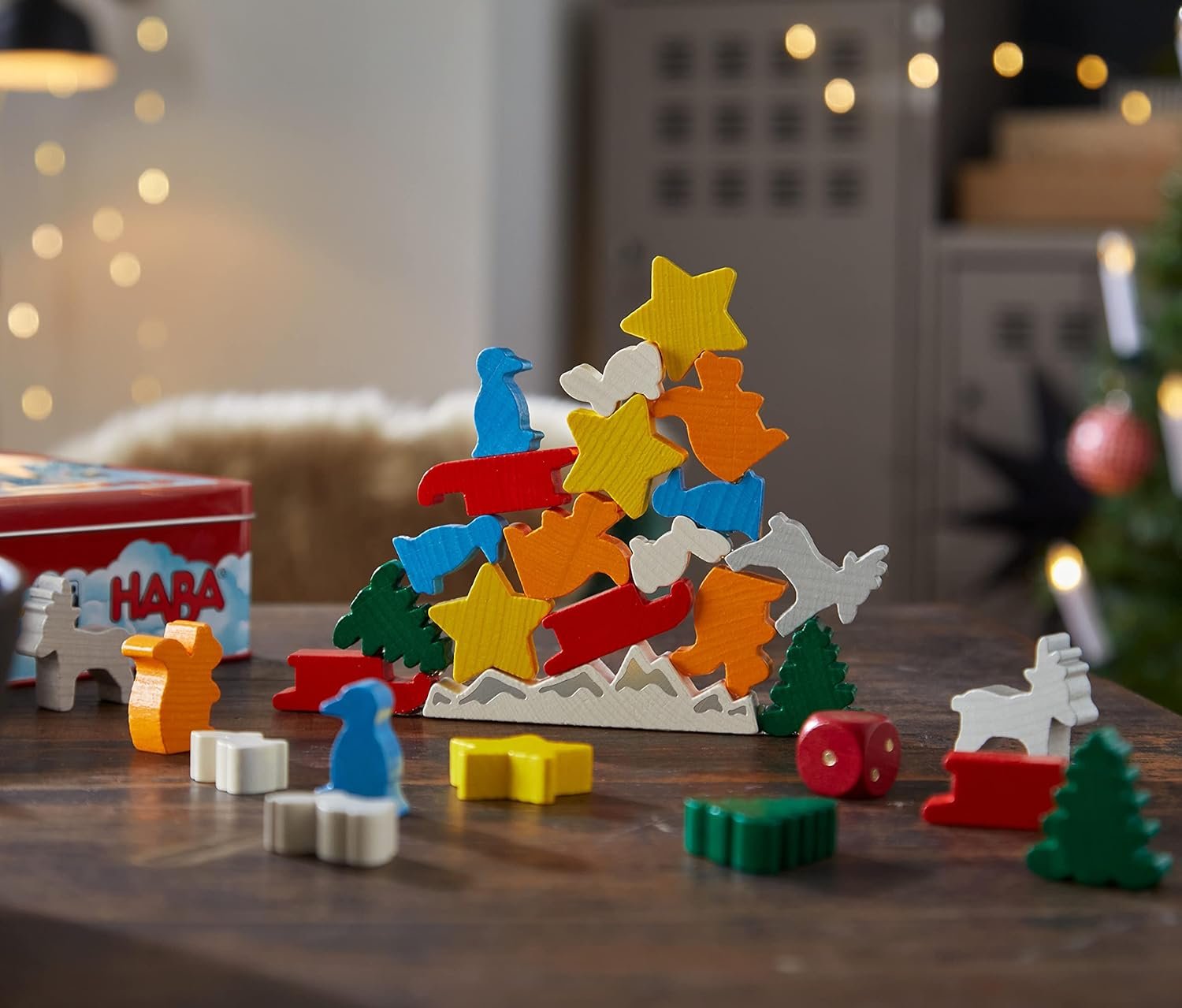 HABA Animal Upon Animal Christmas Limited Edition Wooden Stacking Game in Collector's Tin - Fun Games with Wooden Animals & Christmas Games - Image 7