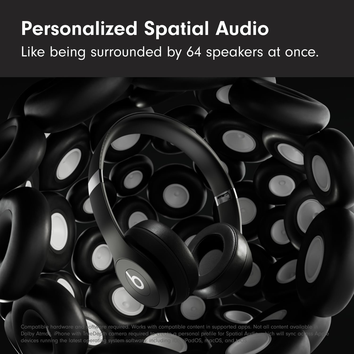 Beats Solo 4 - Wireless Bluetooth On-Ear Headphones, Apple & Android Compatible, Up to 50 Hours of Battery Life - Matte Black - Image 3