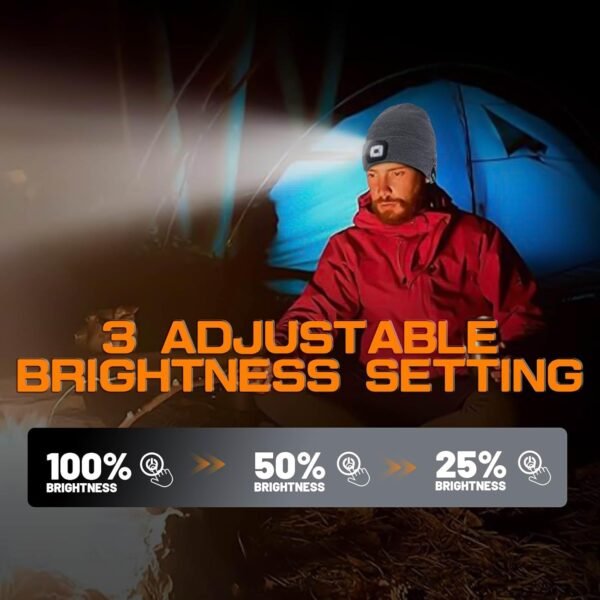 Keains Bluetooth Beanie with Light, Musical Knit Hat with Headphones and Built-in Speaker Mic, Gifts for Men Women Dad - Image 5