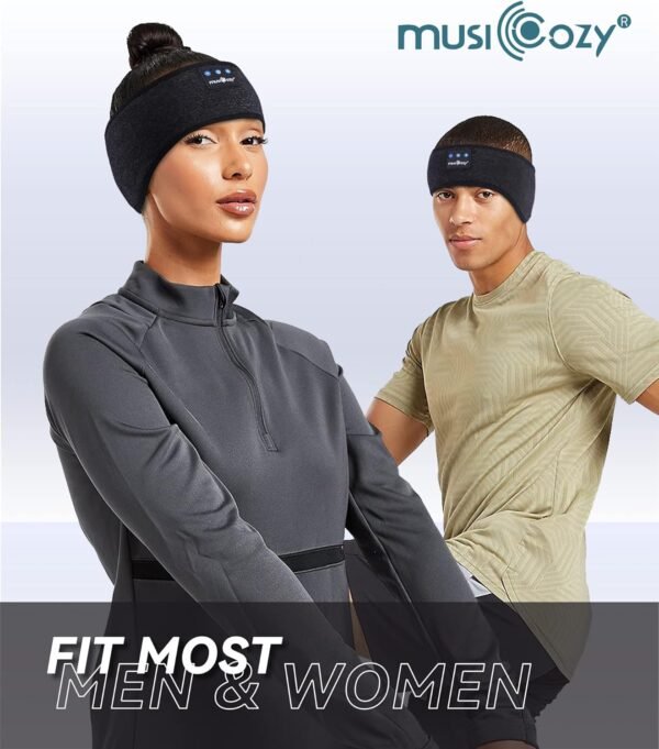 MUSICOZY Bluetooth 5.2 Sleep Headphones, Wireless Headband Headphones with HD Stereo Speakers, Sports Earphones for Sleeping, Running, Yoga, Ideal Gifts for Men, Women, Teens - Image 5