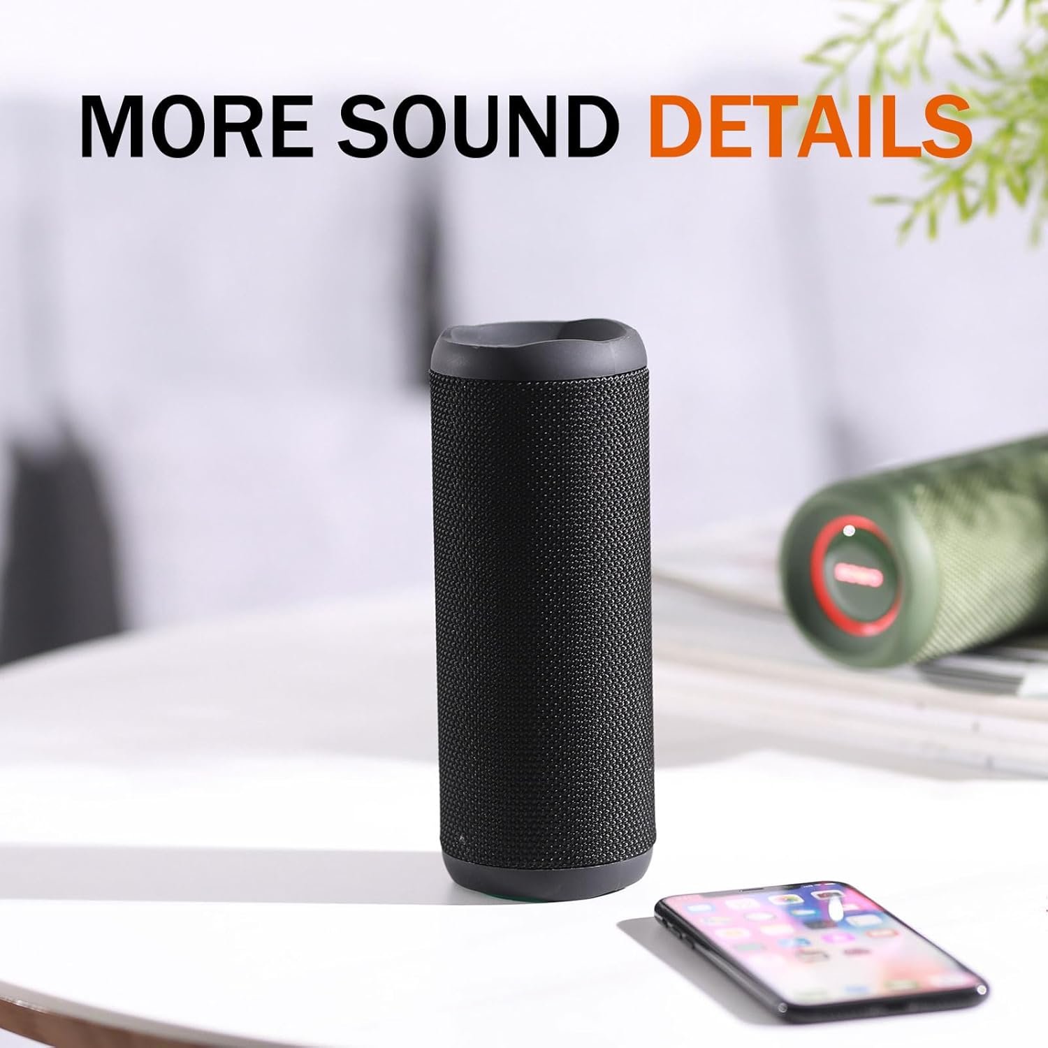 Portable Speaker, Wireless Bluetooth Speaker, IPX7 Waterproof, 25W Loud Stereo Sound, Bassboom Technology, TWS Pairing, Built-in Mic, 16H Playtime with Lights for Home Outdoor - Black - Image 10