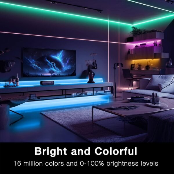 DAYBETTER Smart WiFi Led Lights 100ft, Tuya App Controlled Led Strip Lights, Work with Alexa and Google Assistant, Timer Schedule, Color Changing Led Lights for Bedroom Party Kitchen - Image 4
