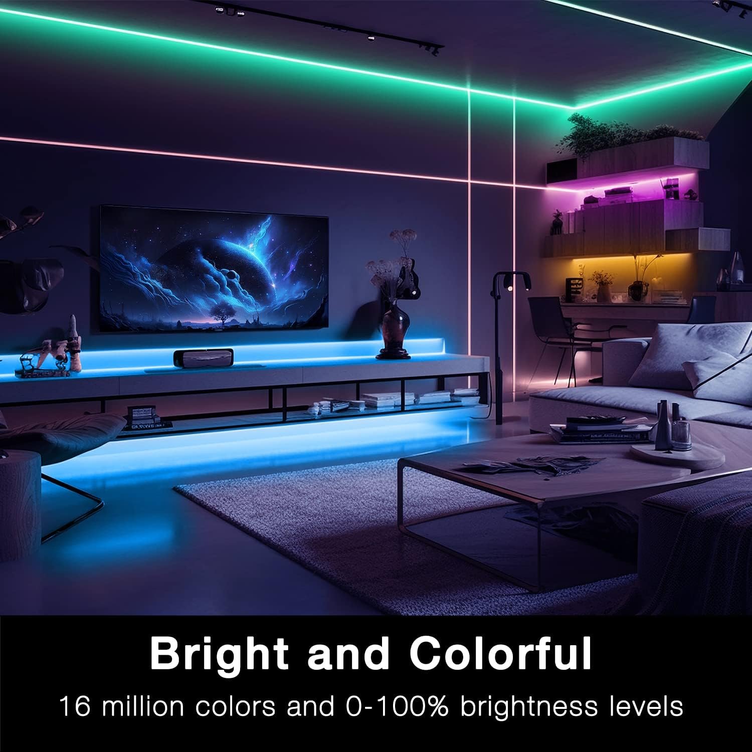 DAYBETTER Smart WiFi Led Lights 100ft, Tuya App Controlled Led Strip Lights, Work with Alexa and Google Assistant, Timer Schedule, Color Changing Led Lights for Bedroom Party Kitchen - Image 4