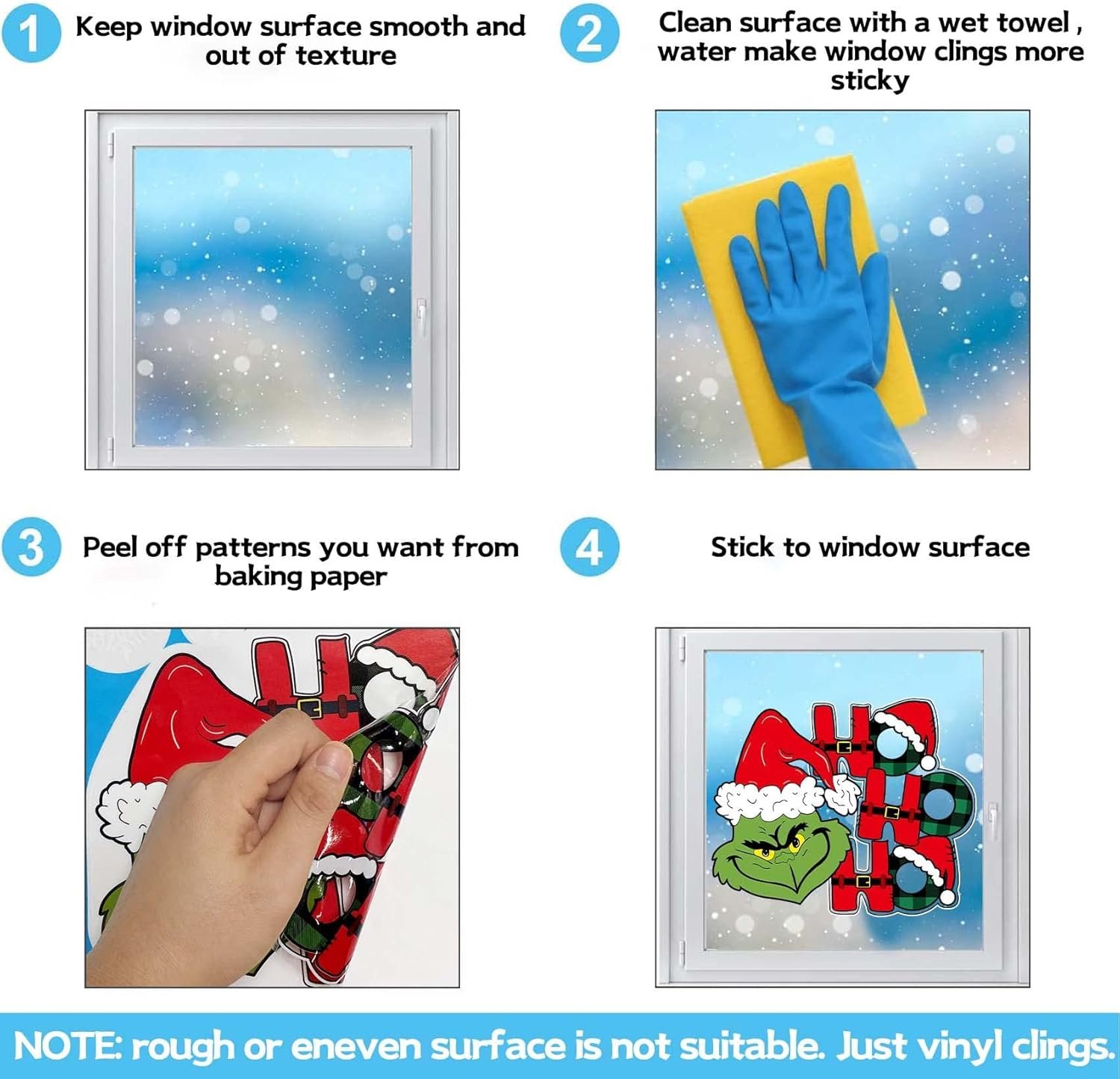 Christmas Window Clings Decorations Double Sided Christmas Window Stickers for Glass Window Christmas Decorations Indoor Home Decor Snowflake Window Decal for Home School Office Decorations - Image 5