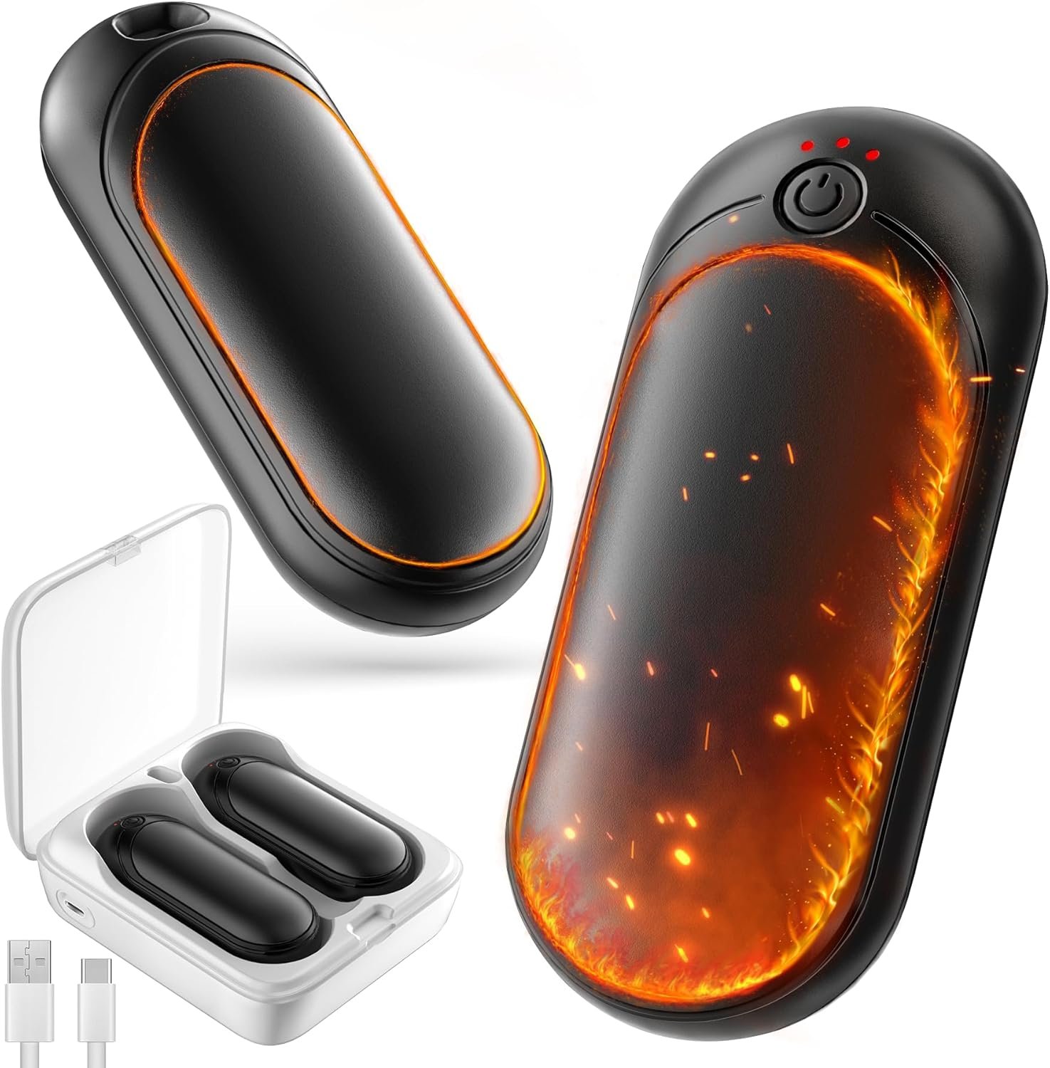 2 Pack 14000mAh Hand Warmers Rechargeable with AI Charging Case, Portable Electric Handwarmers, Reusable Pocket Heater Great for, Hunting, Golf, Camping, Raynauds, Christmas Outdoor, Women Men Gifts - Image 2