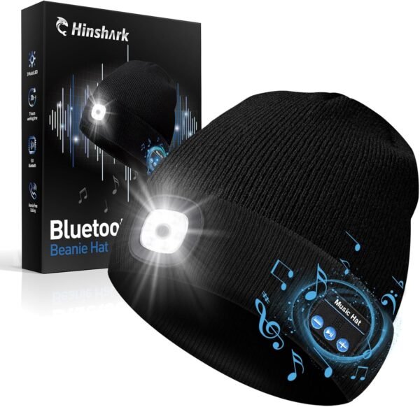 Gifts for Men, Stocking Stuffers for Adults Men LED Bluetooth Beanie Hat, Dad Mens Gifts for Christmas, Unique Gifts for Dad Him Husband Grandpa, Gifts for Men Who Have Everything Cool Gadgets for Men - Image 2