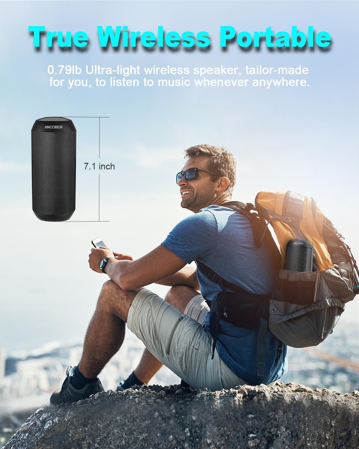 Bluetooth Speaker, Wireless Portable, HD Stereo Sound,with Cool Dynamic LED Lights, IPX4 Waterproof, BT5.3, Dual Surround Pairing, Him Her Man Teens Electronic Gadgets Gifts, for Outdoor Camping Party - Image 6