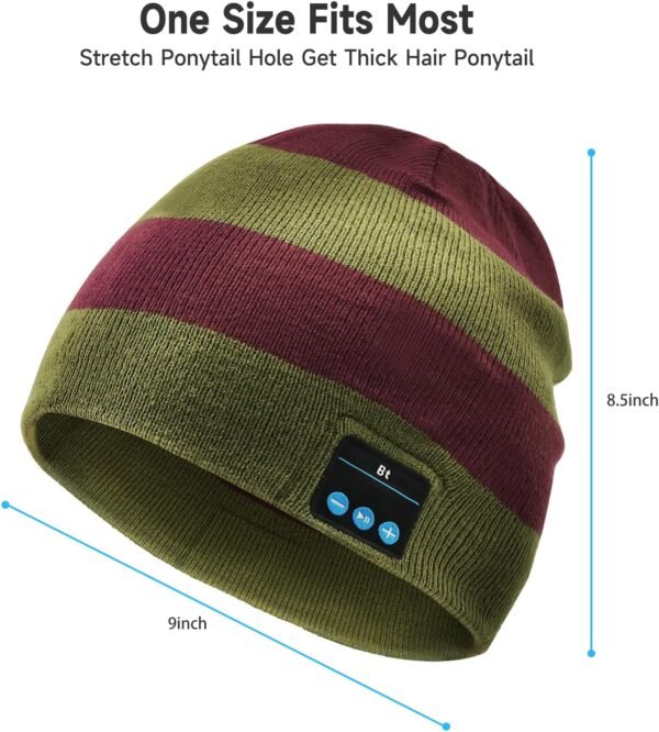 EDYELL Bluetooth Hat Beanie with Headphones,Reachargeable Winter Knit Music Cap,Wireless Earphone Beanie for Men/Women - Image 5