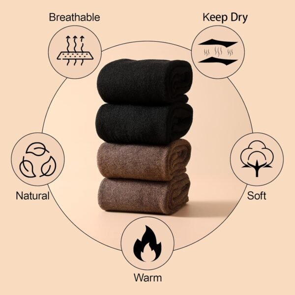 2 Pairs Warm Leg Warmers, Women's Winter Over Knee High Footless Socks Knit Warm Long Leg Warmers - Image 6