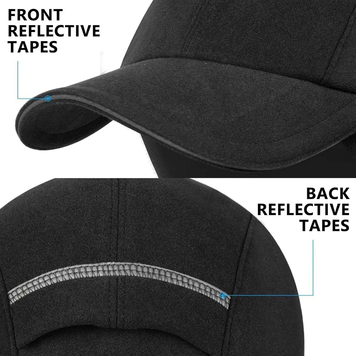 GADIEMKENSD Women's Winter Reflective Fleece Ponytail Hat with Drop Down Ear Warmer - Image 6