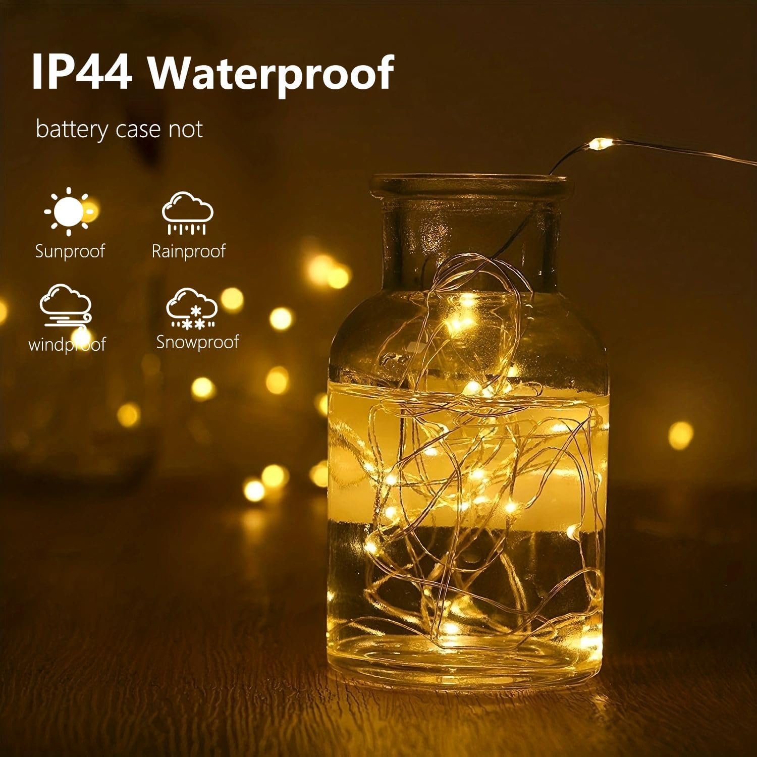 4-Pack Fairy Lights Battery Operated with Timer, Waterproof 16FT 50 LED String Lights Outdoor Indoor, Cuttable Twinkle Lights for Christmas Home Bedroom Wedding DIY Centerpiece Birthday (Warm White) - Image 3