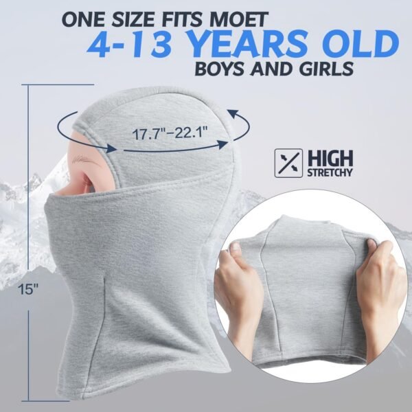 KOOLSOLY Kids Balaclava Face Mask, Winter Hat Face Warmer for Cold Weather Ski Mask for Boys Girls - Image 6