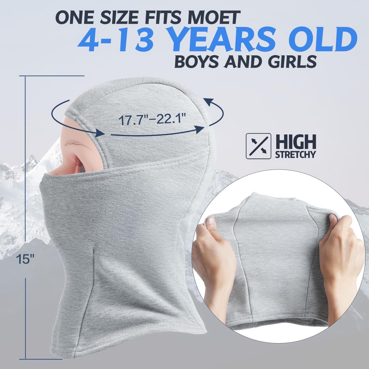 KOOLSOLY Kids Balaclava Face Mask, Winter Hat Face Warmer for Cold Weather Ski Mask for Boys Girls - Image 6