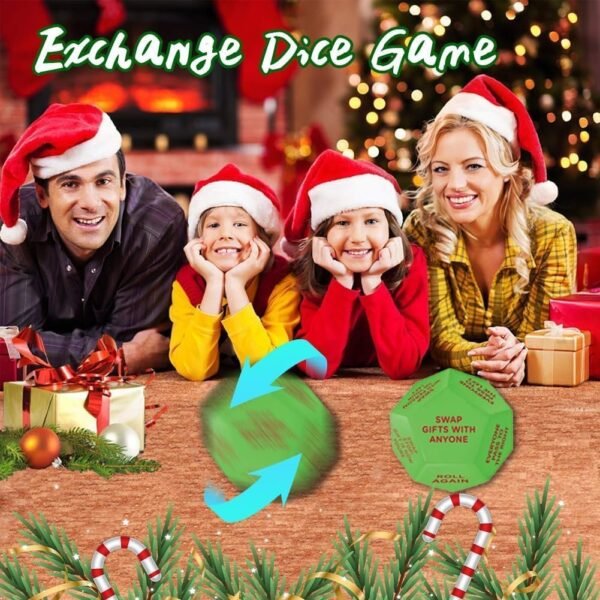 1PCS Santa Swap Gift Exchange Dice,2025 New Christmas Exchange Dice Game,Santa Swap Gift Exchange Oversized Die, 12 Different Sides 3 * 3 * 3in Dice Game for Family Friends Party Decoration Supplies - Image 4
