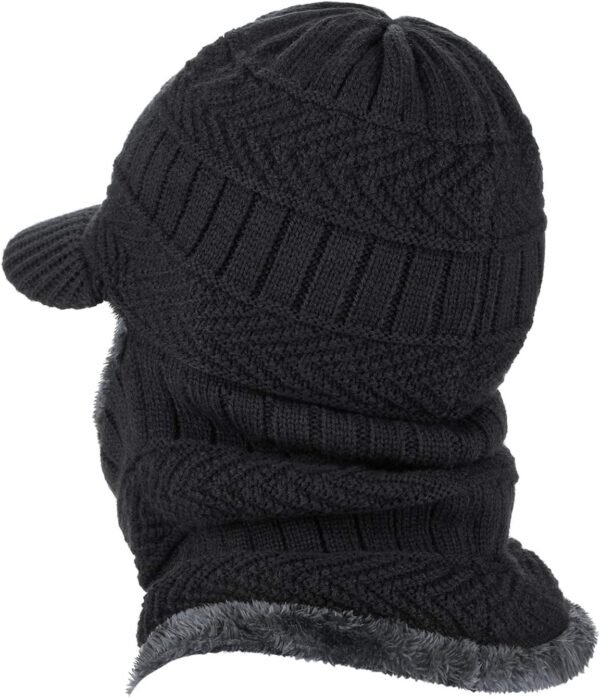 Winter Knitted Balaclava Beanie Hat Warm Cycling Ski Mask, Women Windproof Hood, Balaclavas Heavyweight Thermal Fleece - Image 3