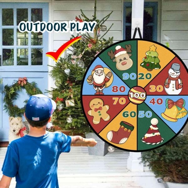 29" Large Christmas Dart Board for Kids, Christmas Board Game Toy with 16 Sticky Balls, 8 Velcro Darts Christmas Toys, Christmas Party Favors, Stocking Stuffers for Kids - Image 7