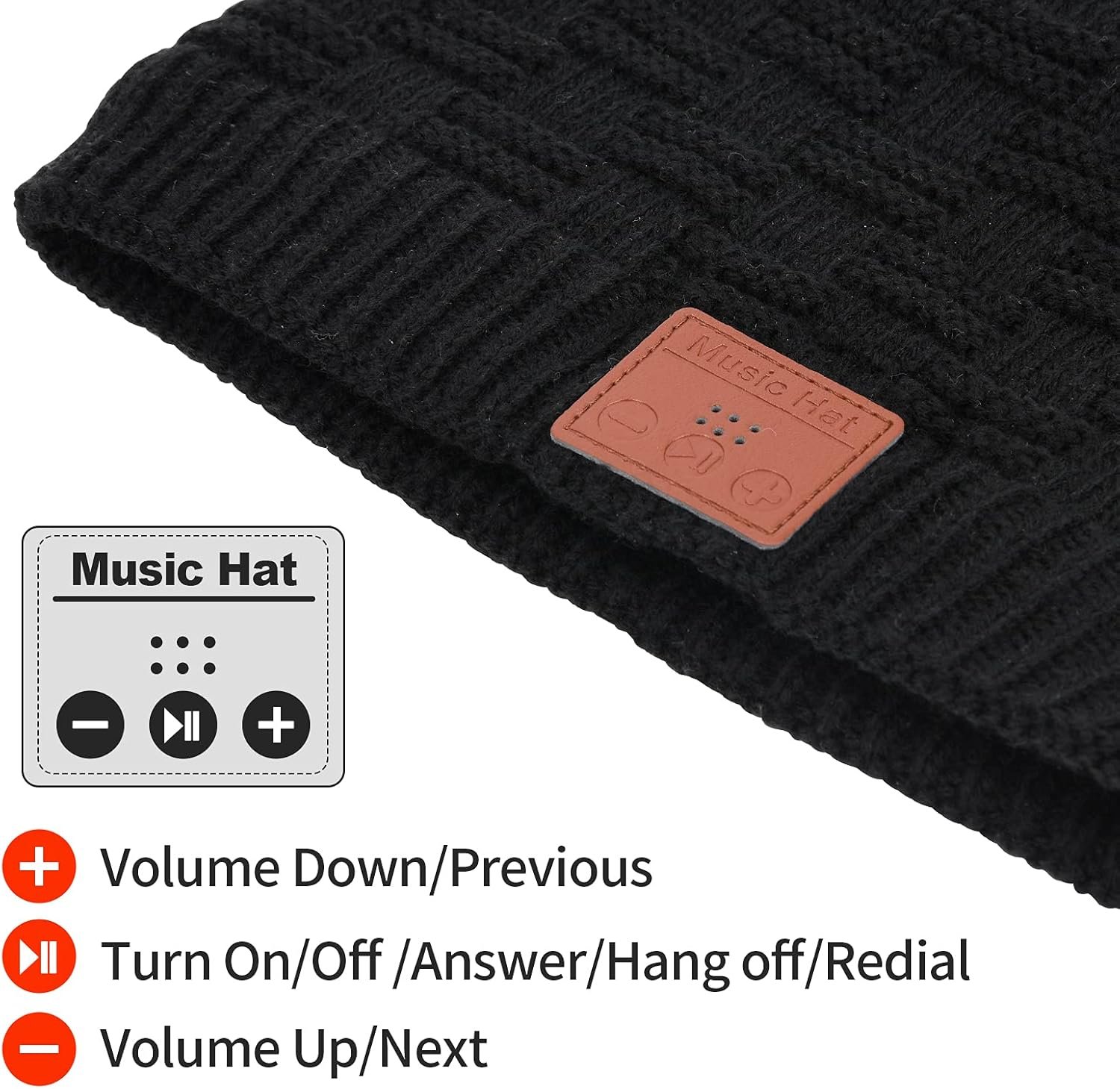 Wireless Beanie Hat with Wireless Headphones, Wireless Winter Hat Built-in HD Stereo Speakers, Wireless Music Cap for Outdoor - Image 5