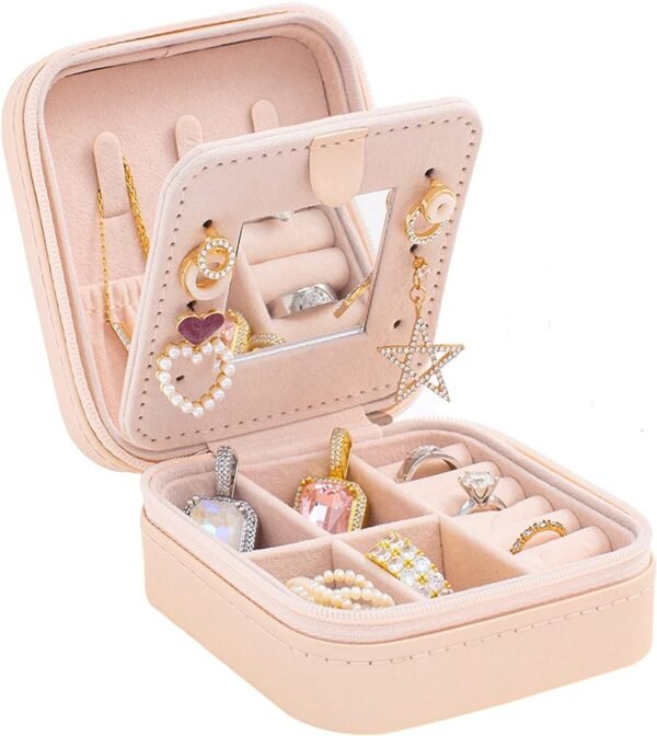 KElofoN Travel Jewelry Case and Organizer with Mirror - Gift for Women and Girls - Image 2