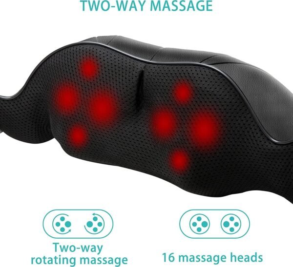 AERLANG Shiatsu Back and Neck Massager, Back Massager Deep Tissue Kneading Massager Neck and Shoulder Massager with Heat, Electric 4D Massage Pillow Fathers Day Dad Gifts from Daughter(NOT Cordless) - Image 4