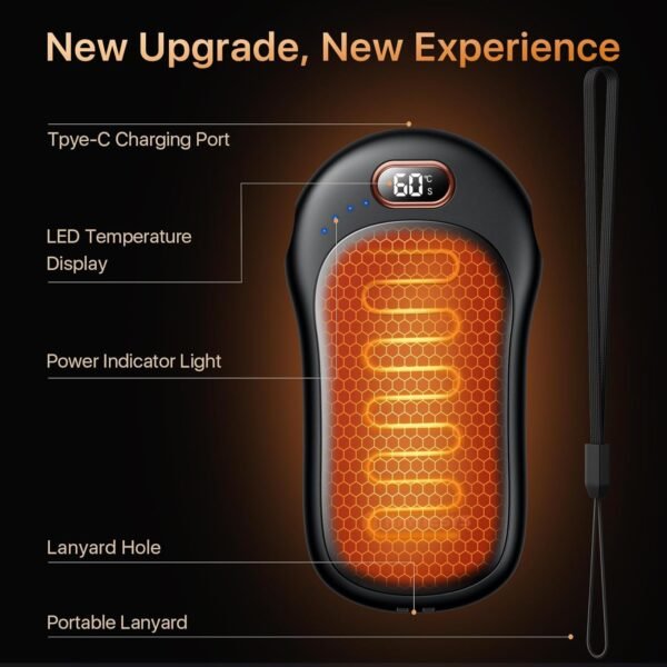 2 in 1 Magnetic Hand Warmers Rechargeable, 10000mAh Electric Hand Warmers 2 Pack, LED Display & Adjustable Heat Settings Portable Heater for Camping, Hiking, Traveling - Image 8