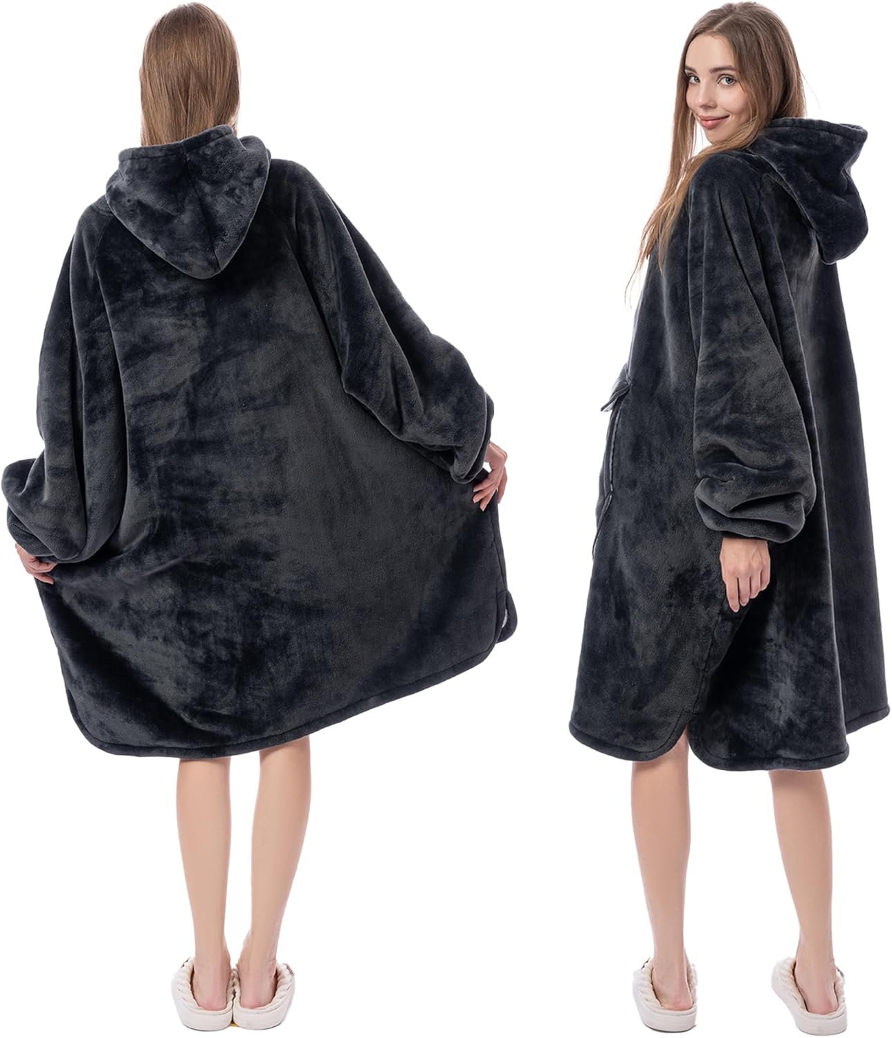 Krifey Wearable Blanket Hoodie, Oversized Sherpa Hooded as Birthday Gifts Christmas Gifts for Mom Women Girlfriend Men, Cozy Sweatshirt with Giant Pocket - Image 3