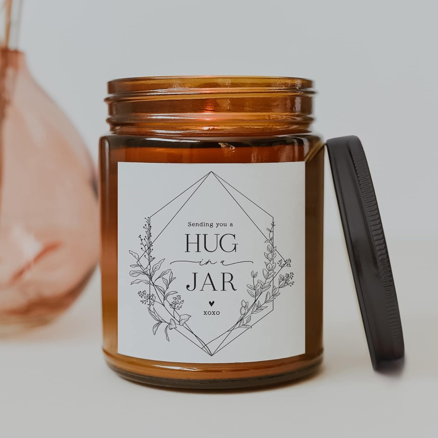 ThreeKin Warm Hugs Scented Candles for Home, Natural Soy Wax, Relaxing Aromatherapy Gifts, Essential Oils Scented, Long-Lasting Candle Burns for 75-Hours, Lemongrass Lavender Scent - Image 7