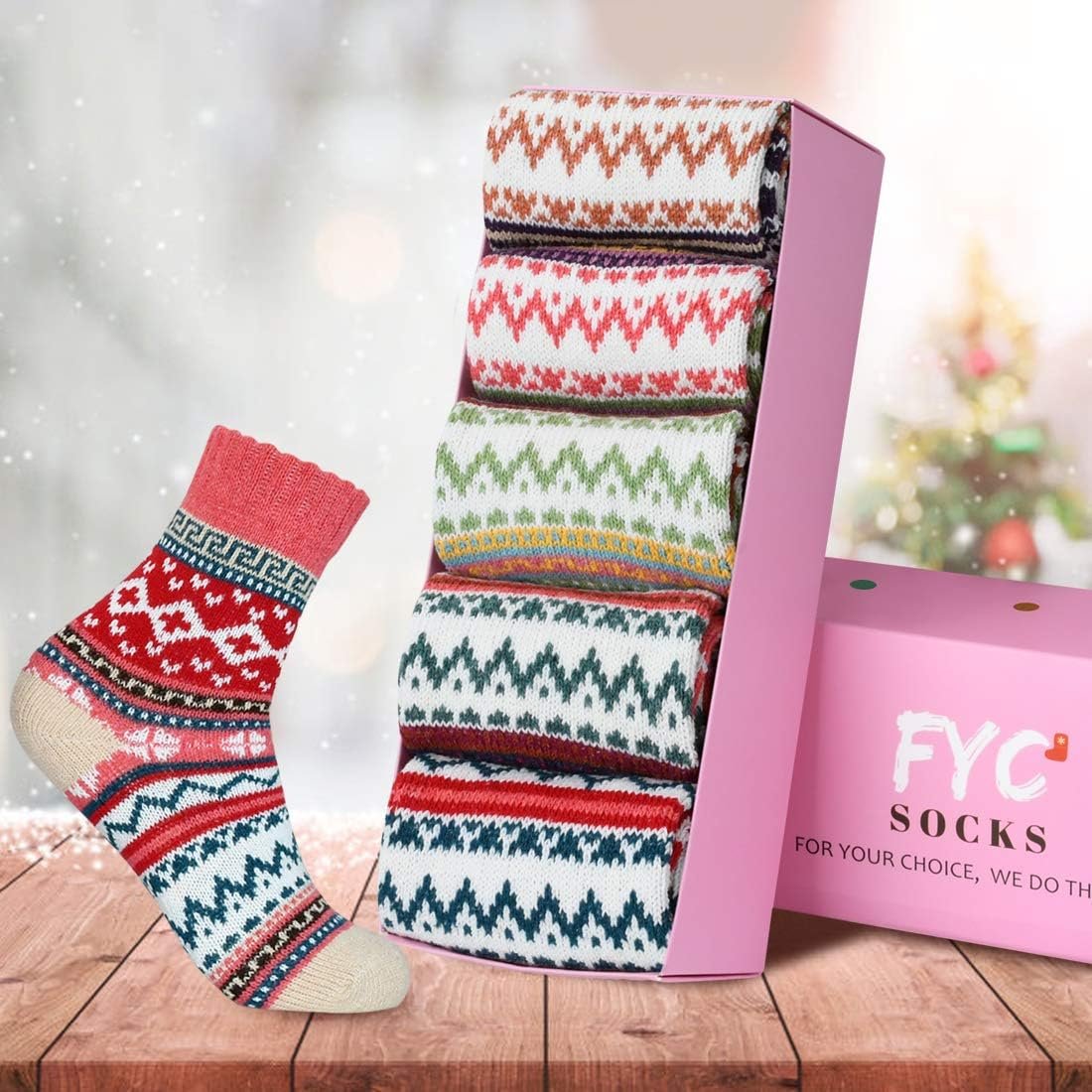 FYC Women Socks Winter - Gifts for Women - Warm Thick Soft Wool Socks Christmas Gifts Socks Cozy Crew Socks - Image 3
