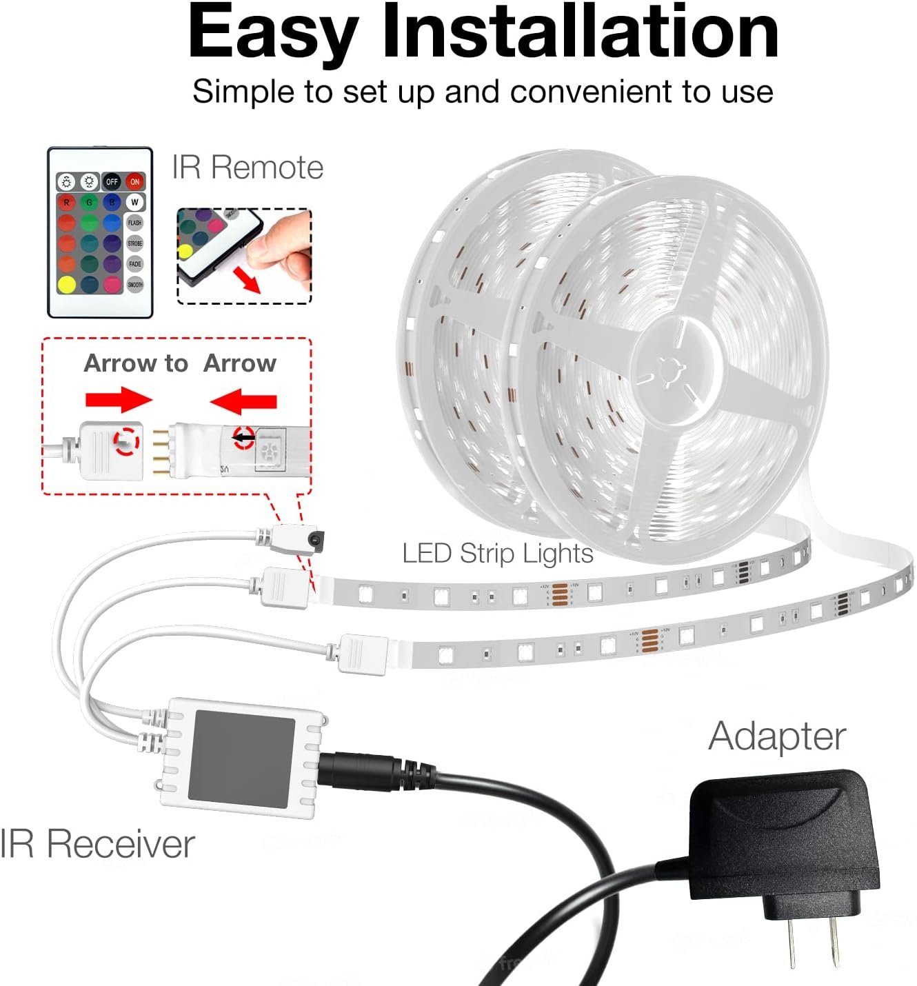 DAYBETTER Smart WiFi Led Lights 100ft, Tuya App Controlled Led Strip Lights, Work with Alexa and Google Assistant, Timer Schedule, Color Changing Led Lights for Bedroom Party Kitchen - Image 8