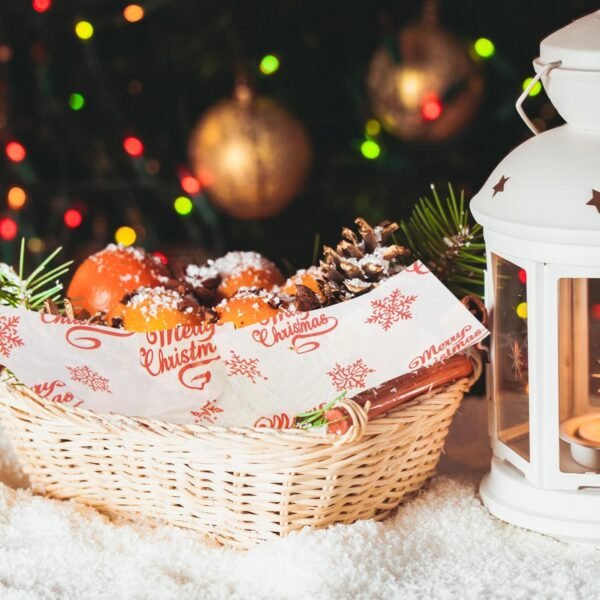 Christmas Wax Paper Sheet 100PCS Snowflakes Parchment Paper Christmas Food Wrapping Paper Wax Baking Liner Christmas Party Supplies - Image 4