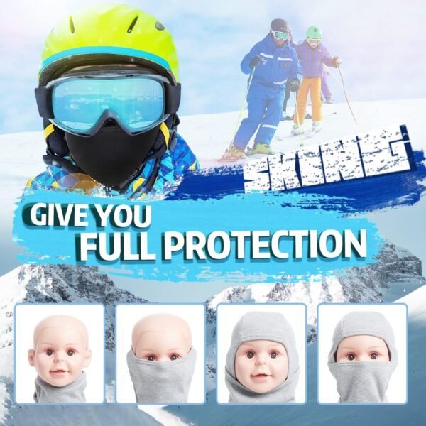 KOOLSOLY Kids Balaclava Face Mask, Winter Hat Face Warmer for Cold Weather Ski Mask for Boys Girls - Image 4
