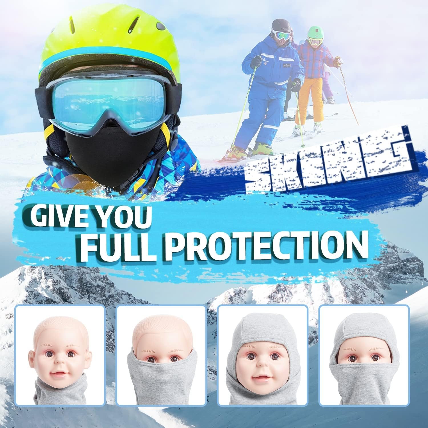 KOOLSOLY Kids Balaclava Face Mask, Winter Hat Face Warmer for Cold Weather Ski Mask for Boys Girls - Image 4
