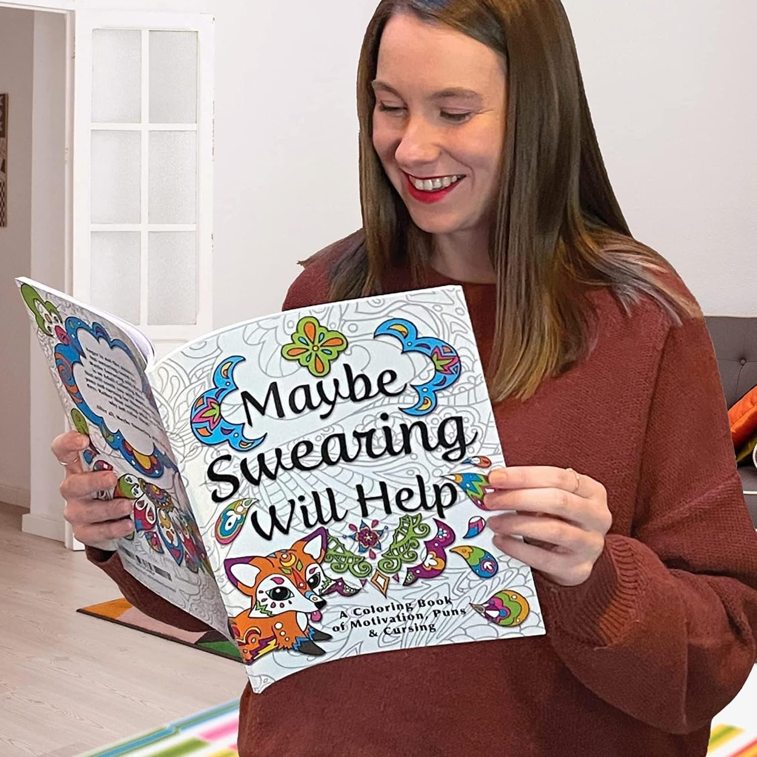 Maybe Swearing Will Help Adult Coloring Book Set - for Adults Relaxation with Markers in a Case - Motivational Swear Word Anxiety Relief - Color Cuss & Laugh Your Way to Less Stress - Image 4