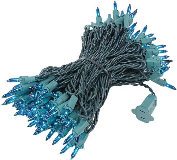 Novelty Lights 100 Light Teal Christmas Mini String Light Set, Green Wire, Indoor/Outdoor UL Listed, 50' Long - Image 2