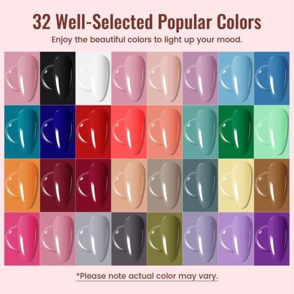 JODSONE Gel Nail Polish Kit with U V Light 32 Colors Gel Polish Nail Kit Soak Off Gel Nail Set Manicure Tools Nail Gel Kit Gifts for Women - Image 3