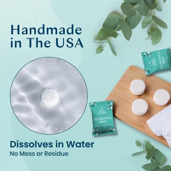Body Restore Shower Steamers Aromatherapy 15 Pack - Christmas Gifts for Women, Stocking Stuffers, Birthday Gifts for Mom, White Elephant Gift, Travel Essentials, Self Care - Eucalyptus - Image 5