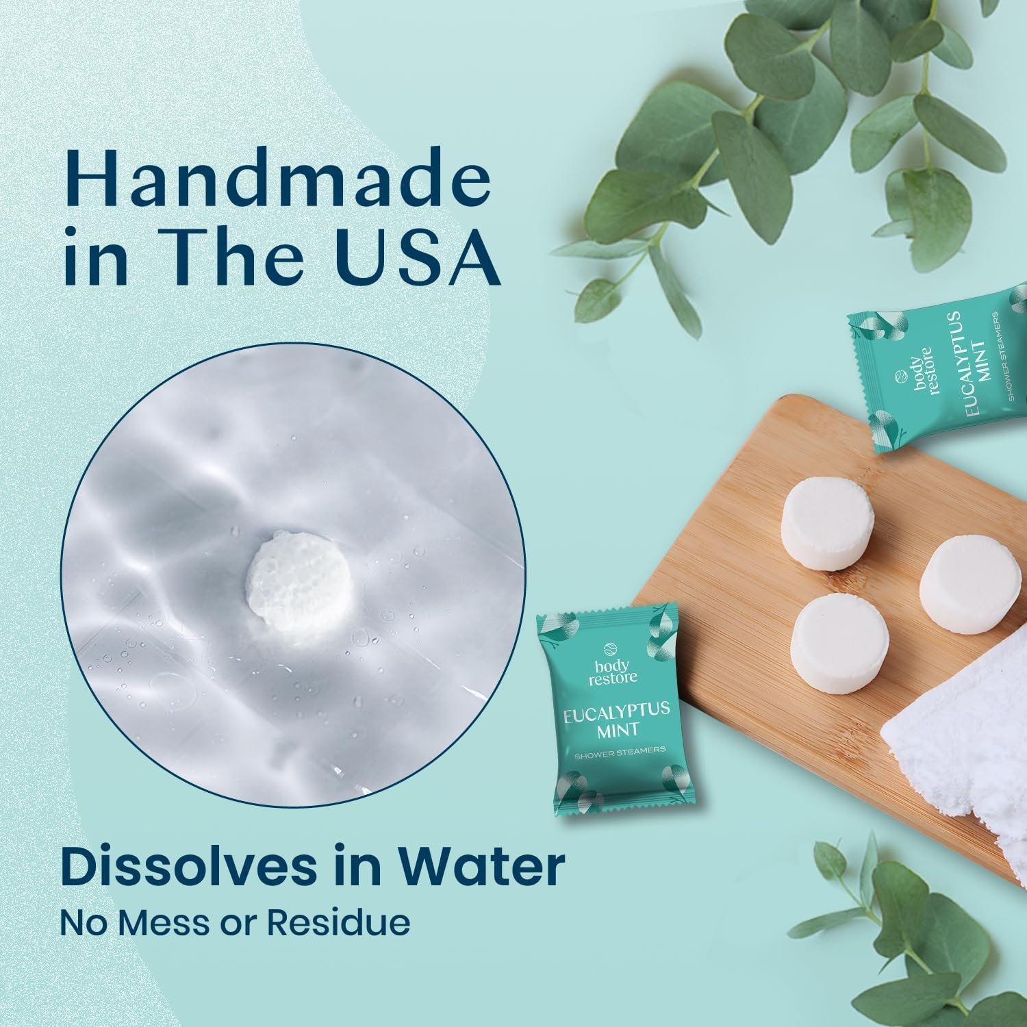 Body Restore Shower Steamers Aromatherapy 15 Pack - Christmas Gifts for Women, Stocking Stuffers, Birthday Gifts for Mom, White Elephant Gift, Travel Essentials, Self Care - Eucalyptus - Image 5