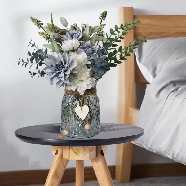 Leftover Faux Flowers in Vase,Artificial Flowers in Vase,Table Centerpieces for Dining Room,Flower Centerpieces for Tables,Fake Flowers with Vase,Kitchen Table Decor,Coffee Table Decor - Image 8