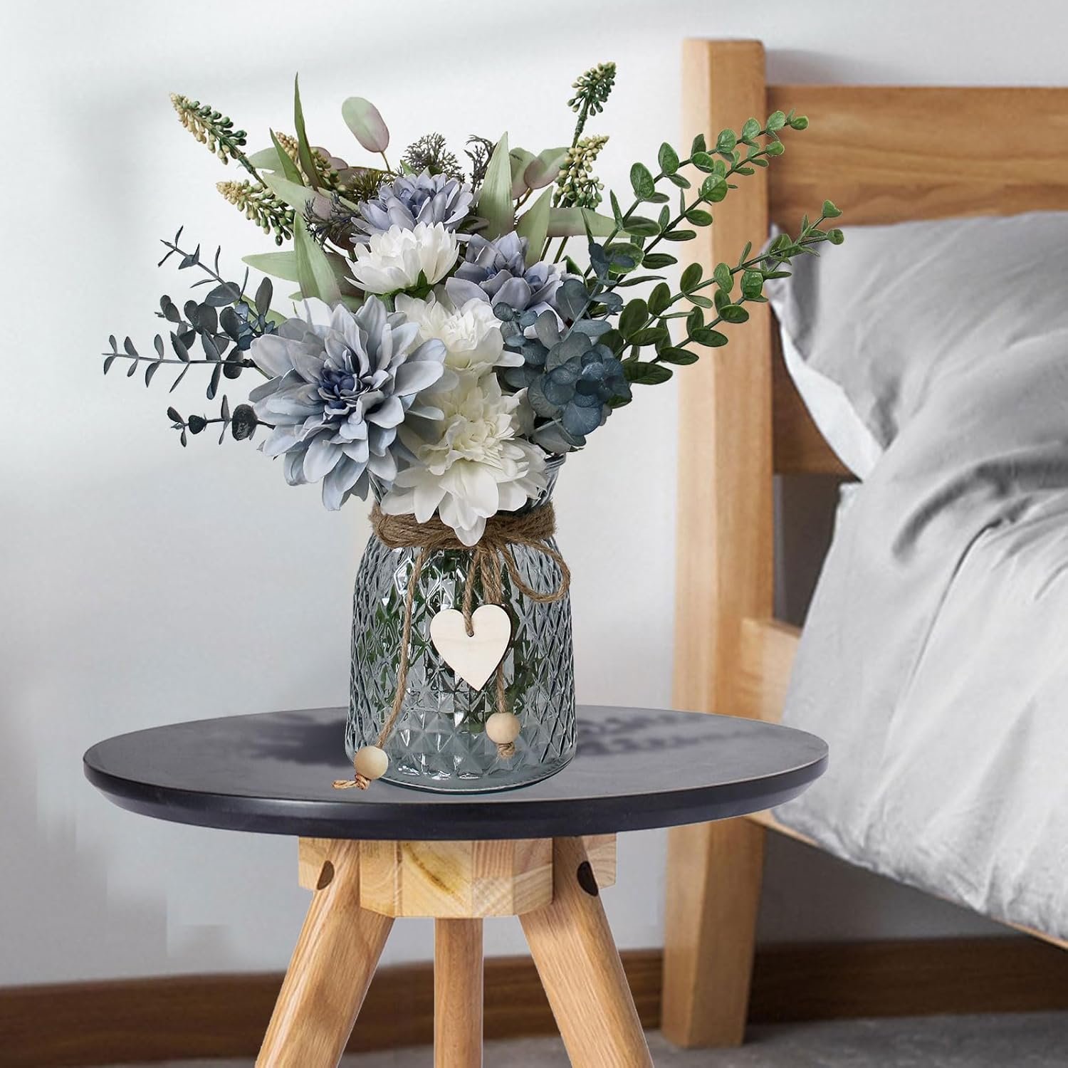 Leftover Faux Flowers in Vase,Artificial Flowers in Vase,Table Centerpieces for Dining Room,Flower Centerpieces for Tables,Fake Flowers with Vase,Kitchen Table Decor,Coffee Table Decor - Image 8